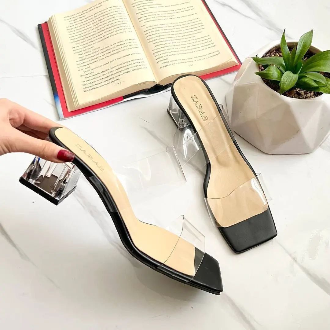 صندل طلقی پاشنه شیشه‌ای