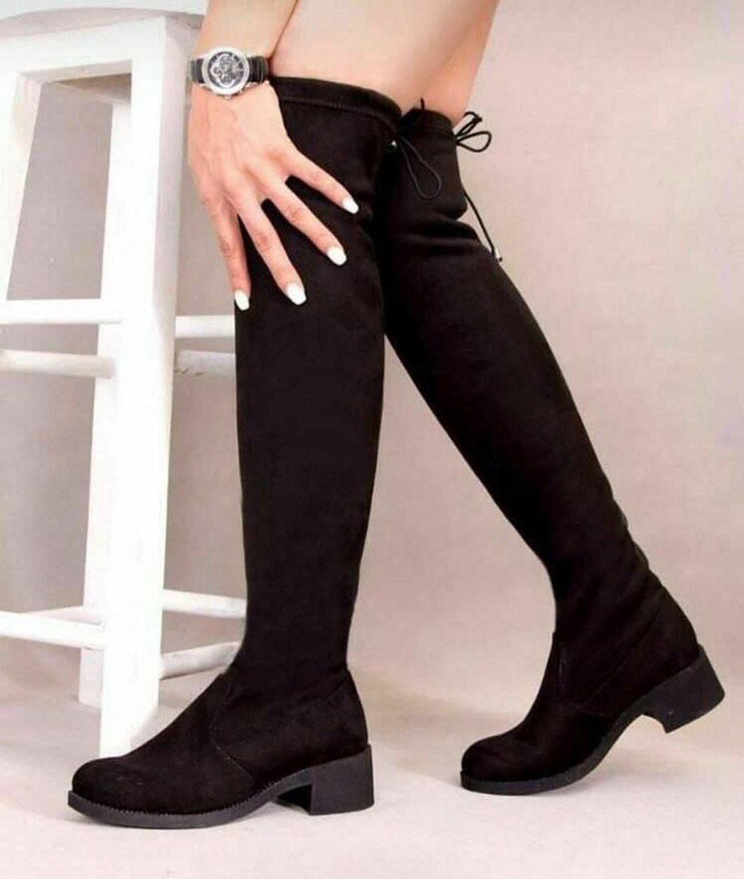 بوت جورابی بالای زانو دخترانه ،کد ۸۰