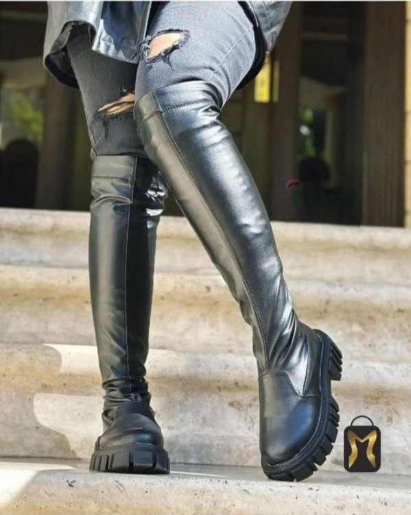 بوت چرم بالای زانو